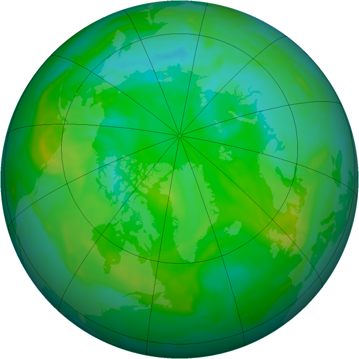Arctic ozone map for 20 July 2008